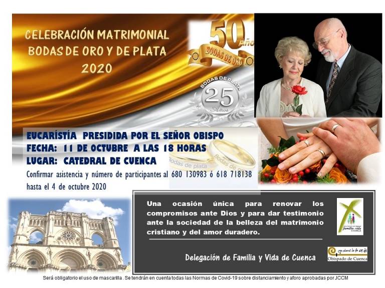 Renovación matrimonial en la celebración de las bodas de oro y plata