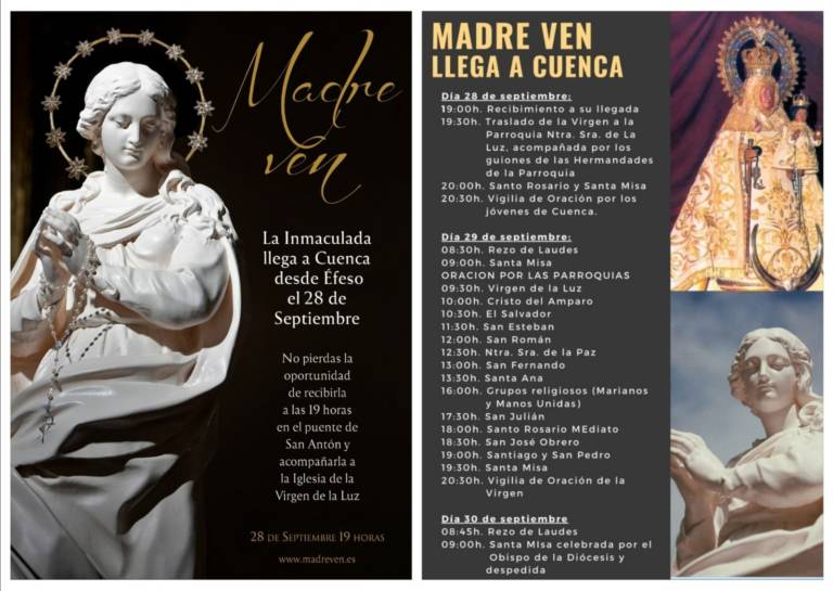 Cuenca recibe la visita de la Inmaculada del 28 al 30 de septiembre
